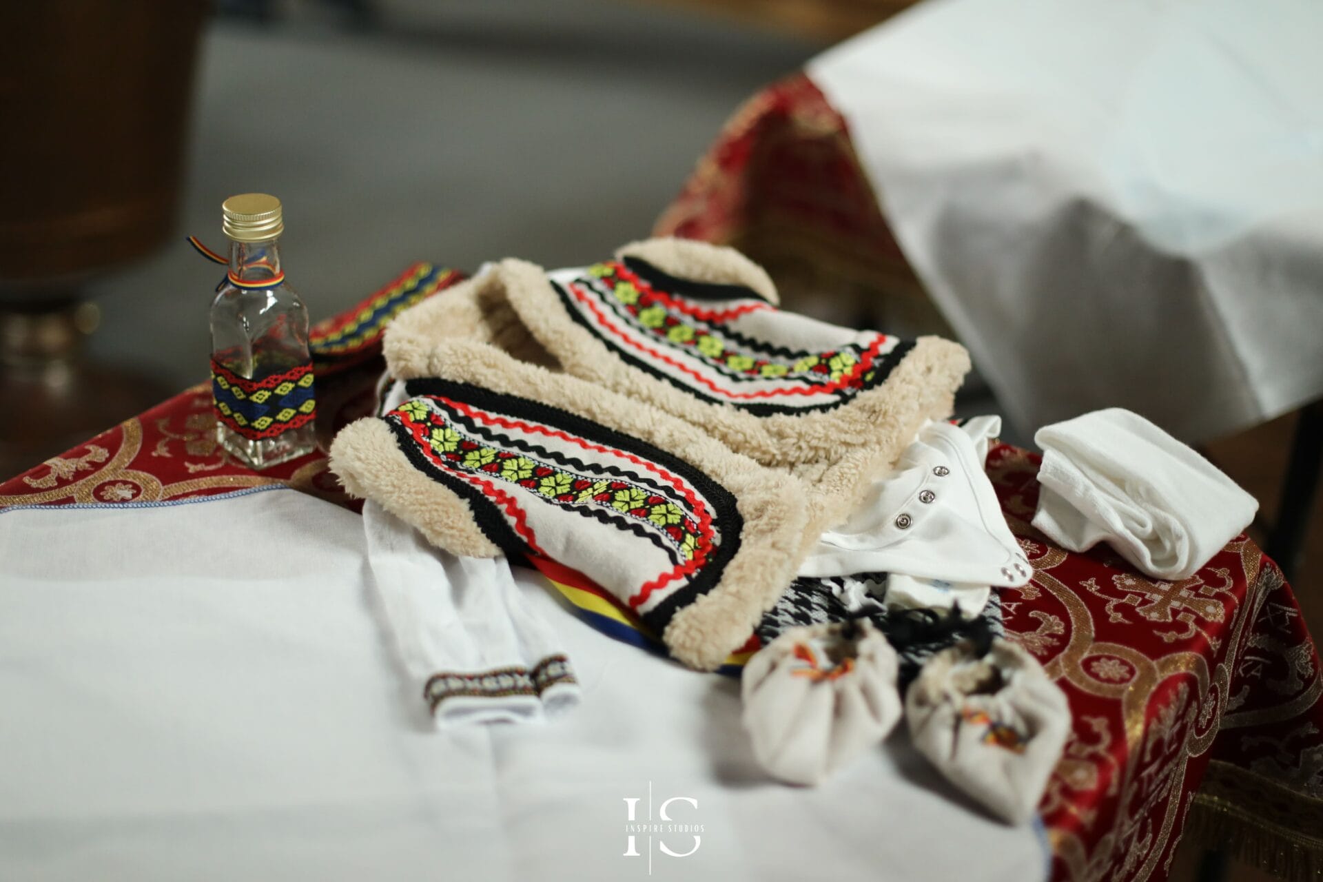 Orthodox christening photography in London at St Mary le Strand Church with baby and family.
