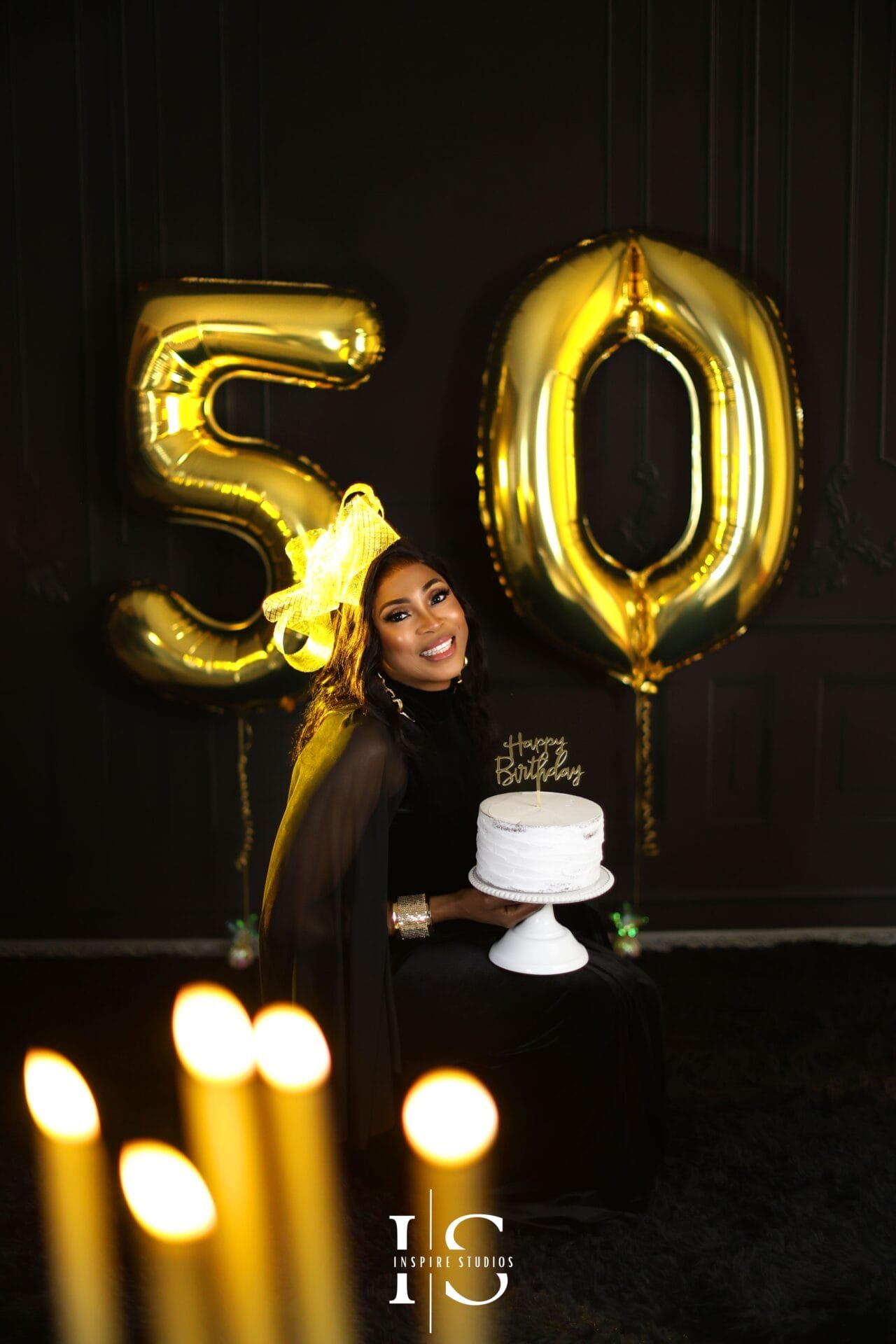 50th birthday milestone portraits in East London at Inspire Studios