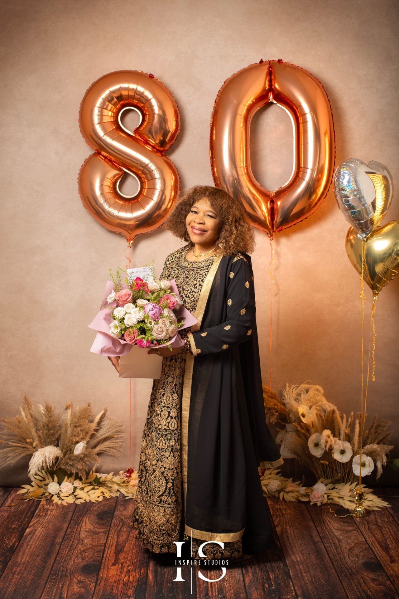80th birthday studio portraits photographed in London at Inspire Studios
