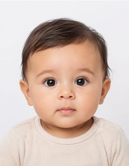 Digital and printed baby passport photo for newborns, toddlers and children at Inspire Studios in Walthamstow, London