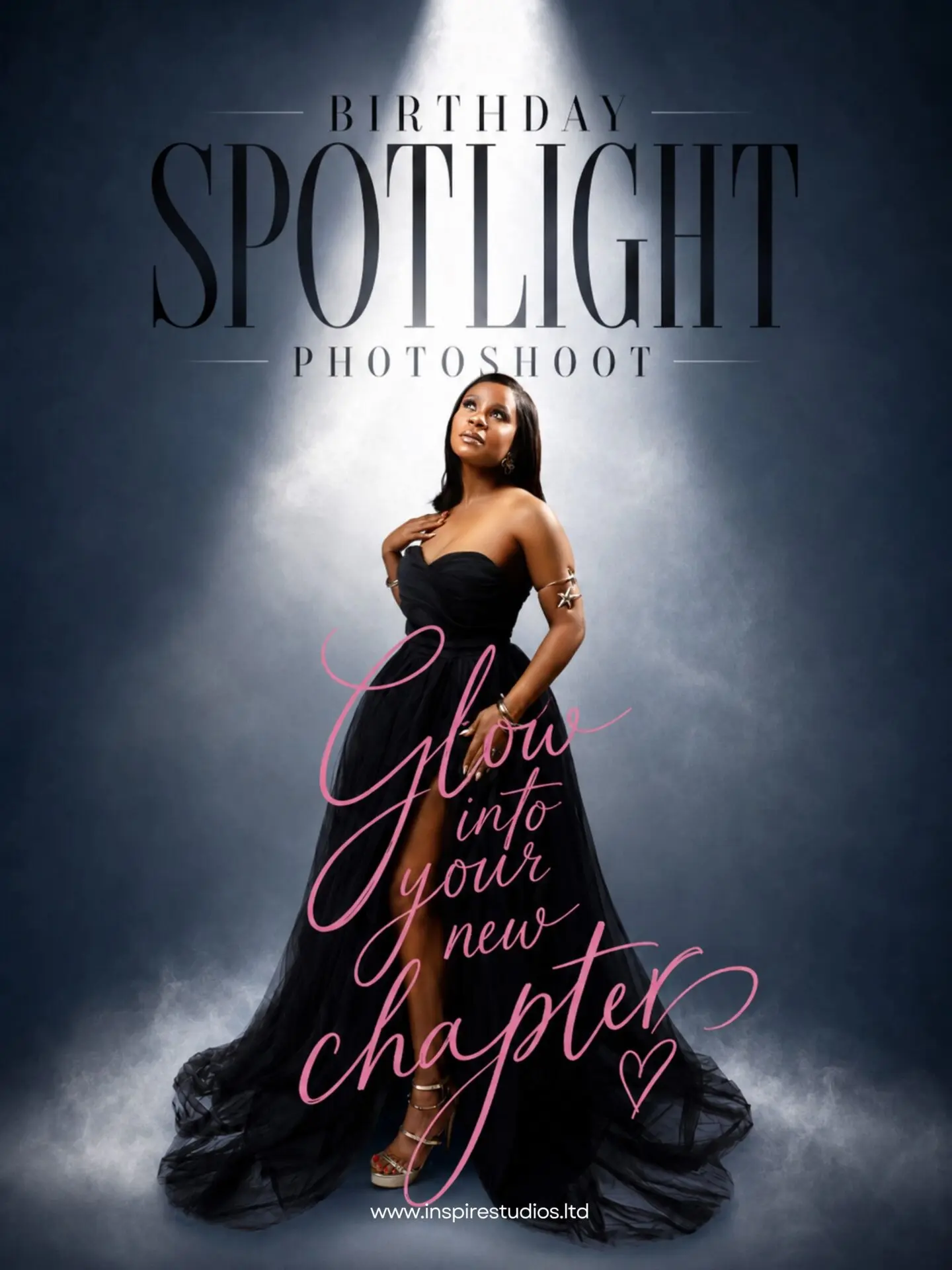 Adult birthday spotlight photoshoot in London TikTok reel cover.