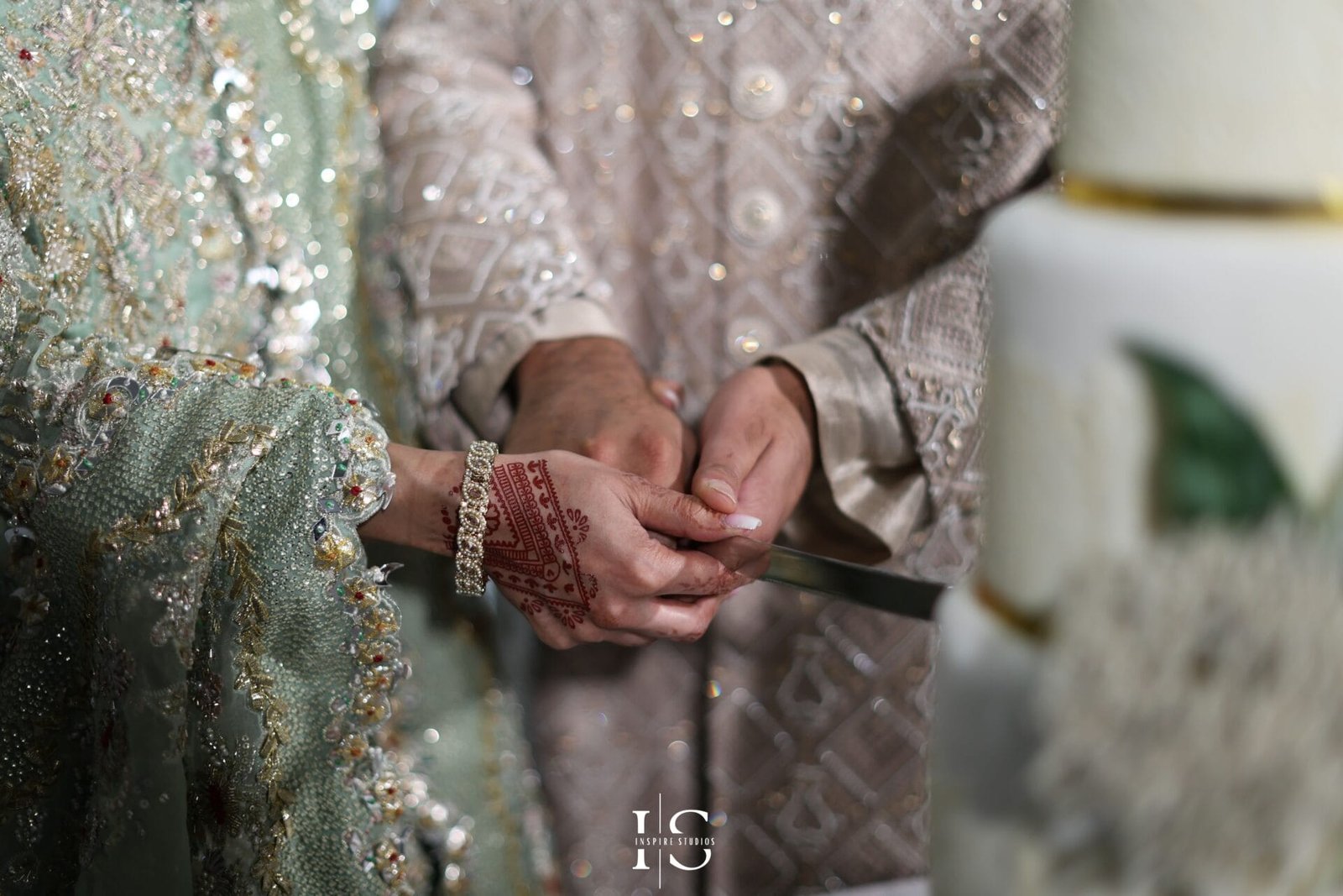 Close-up of bridal jewellery photographed at Hylands House in Chelmsford.