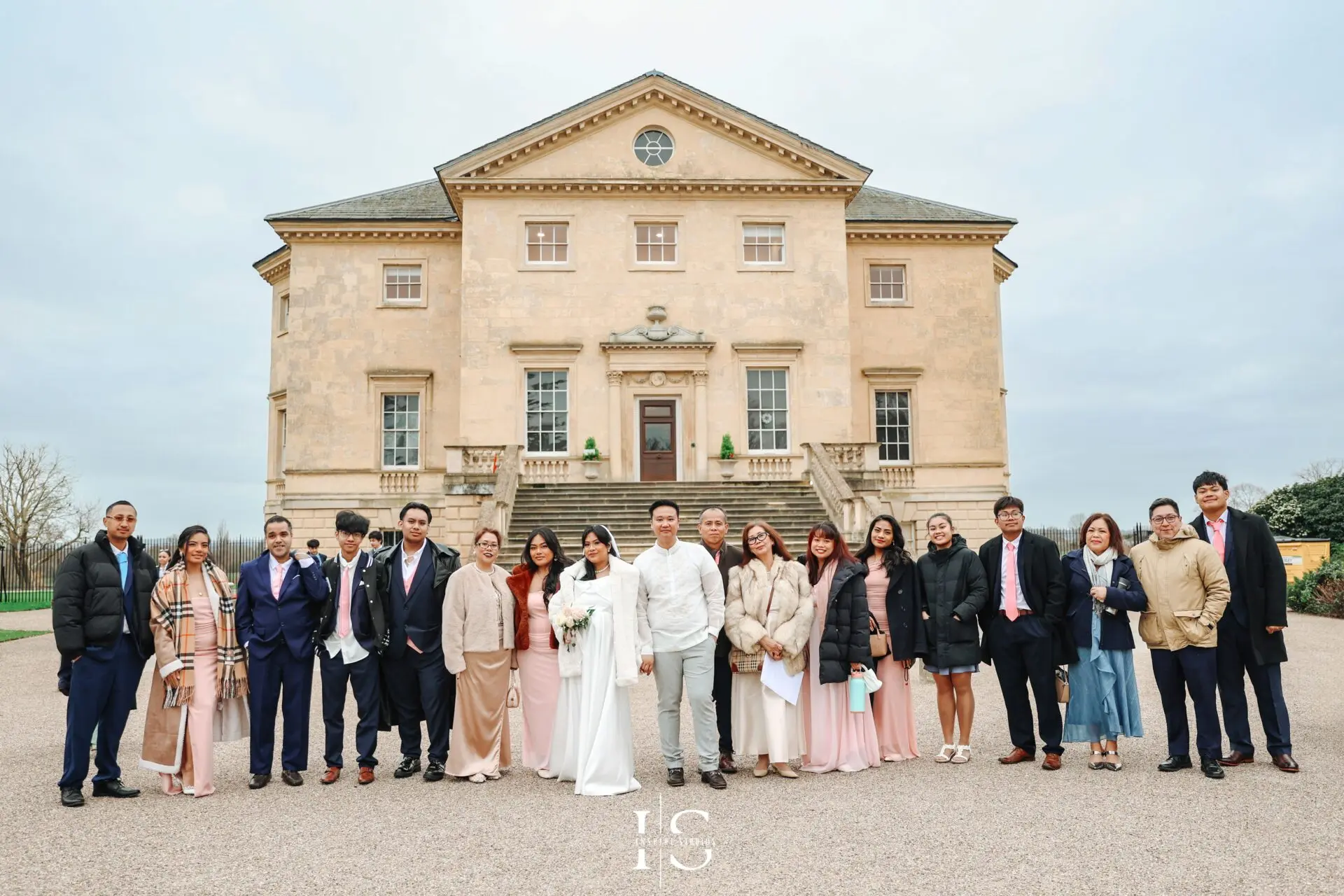 Filipino bride and groom during their civil wedding ceremony inside Danson House in Bexley.