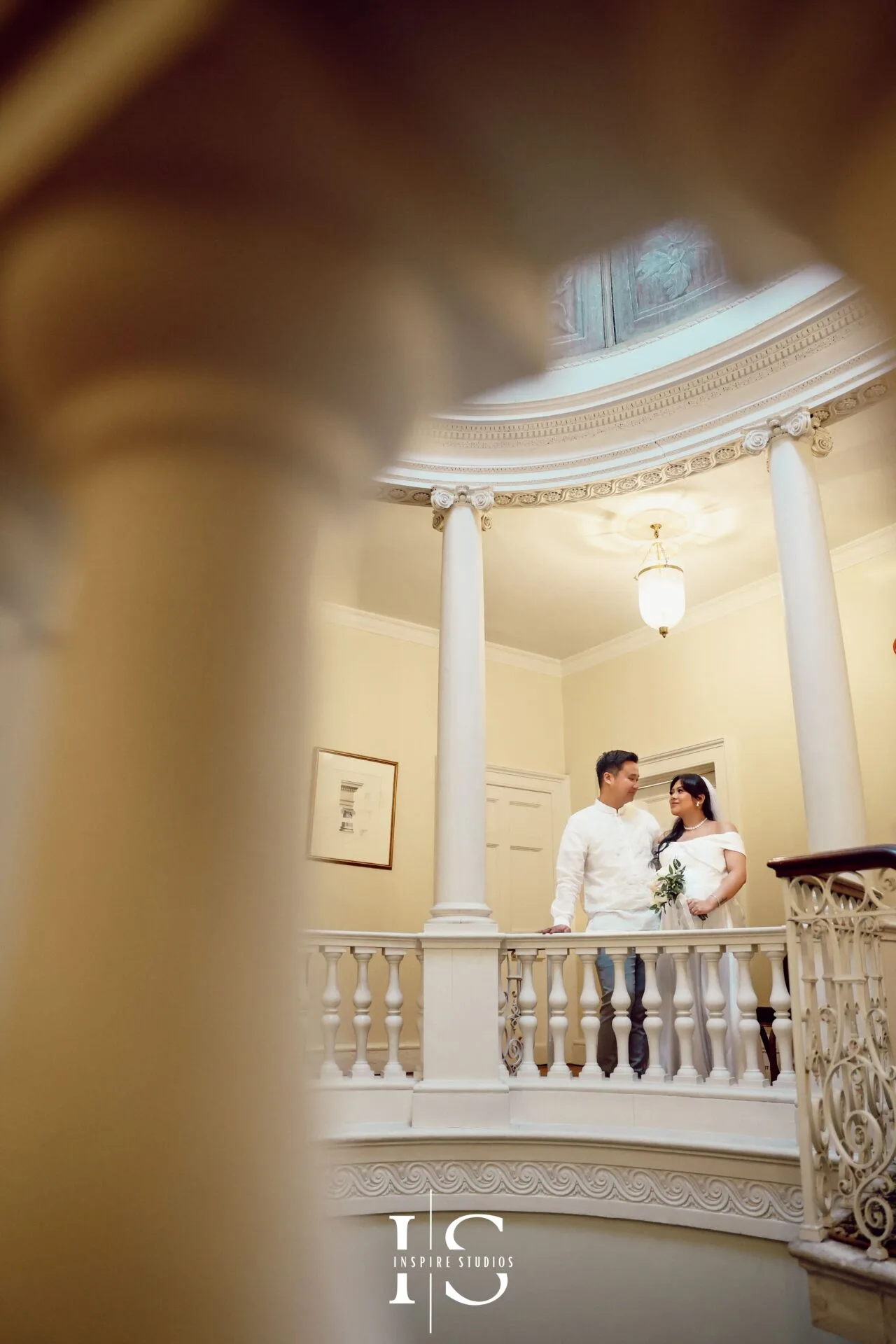 Filipino wedding couple photographed by a female photographer at Danson House in Bexley, London.
