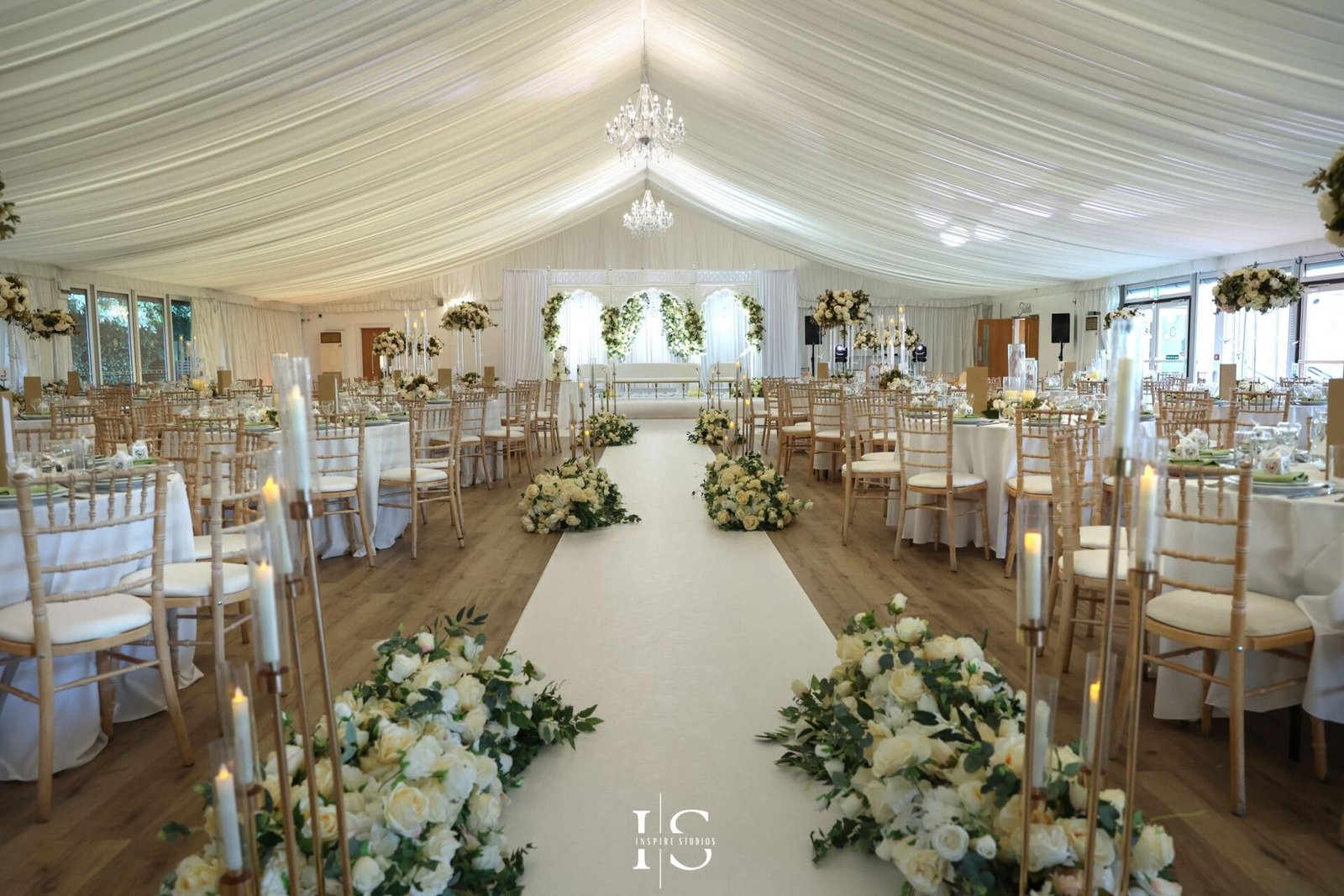 Period interior prepared for a wedding at Hylands House in Chelmsford.