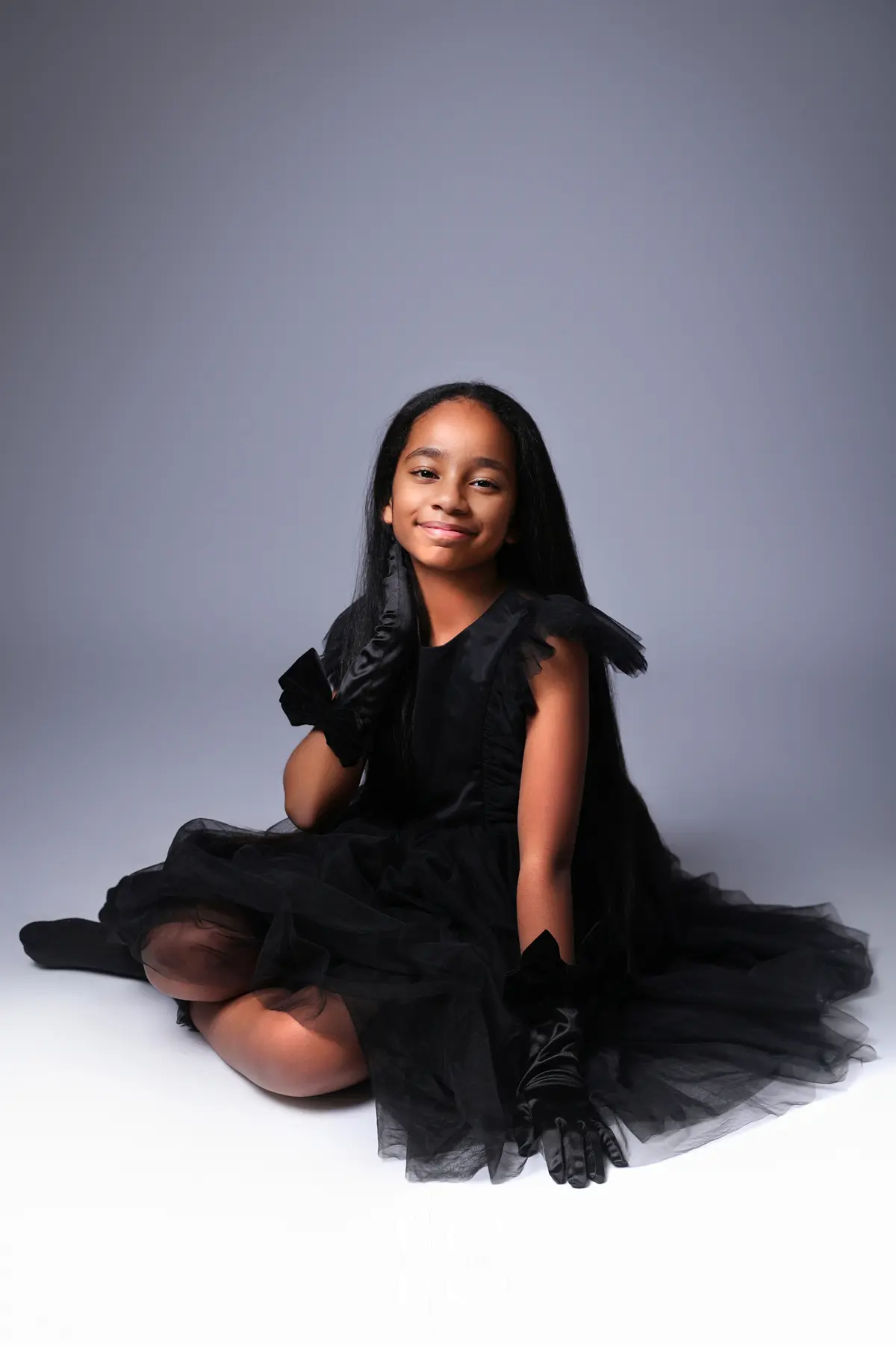 Child posing during a professional kids modelling portfolio photoshoot in London