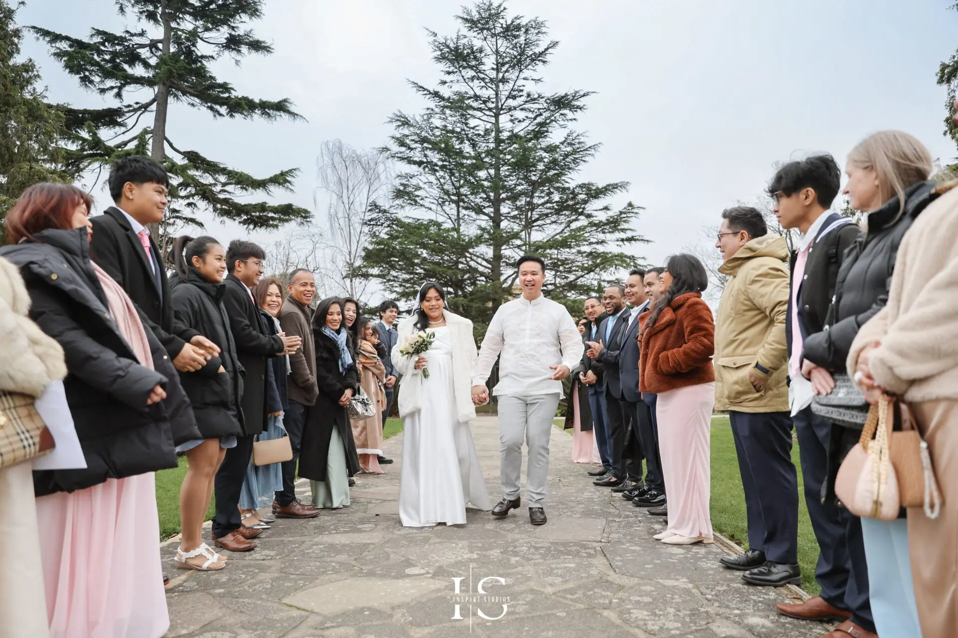 Outdoor wedding photography of a Filipino newlywed couple surrounded by the natural scenery of Danson Park in Bexley.