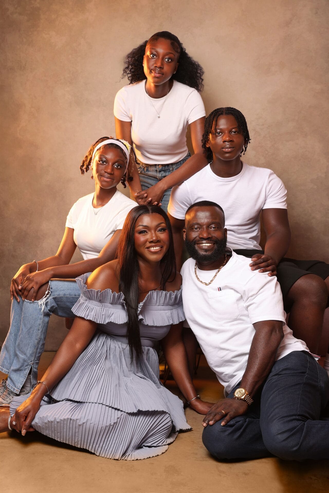 Senior birthday generational family portraits in London with children