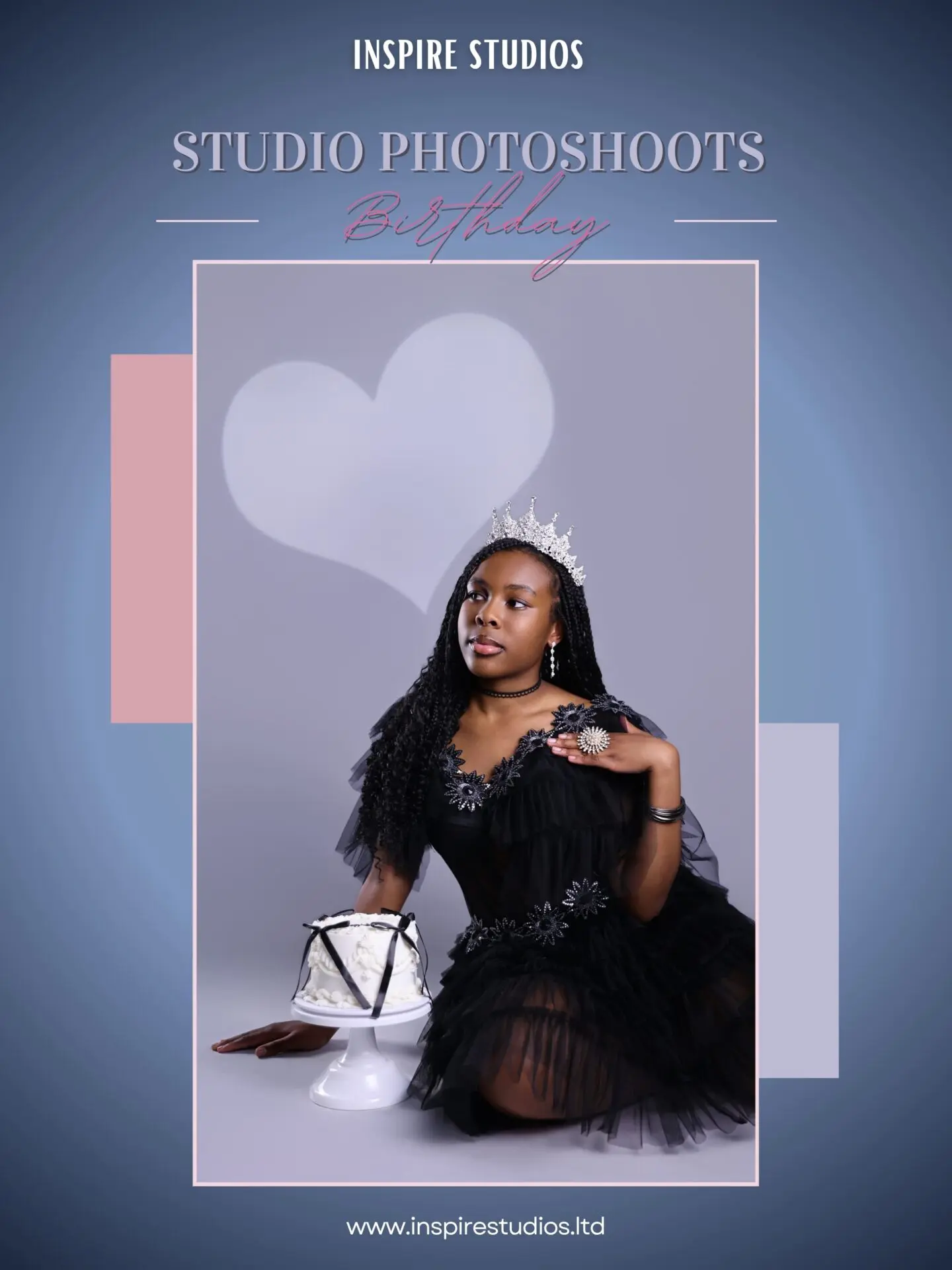 Girls birthday studio photoshoot ideas in London TikTok reel cover.
