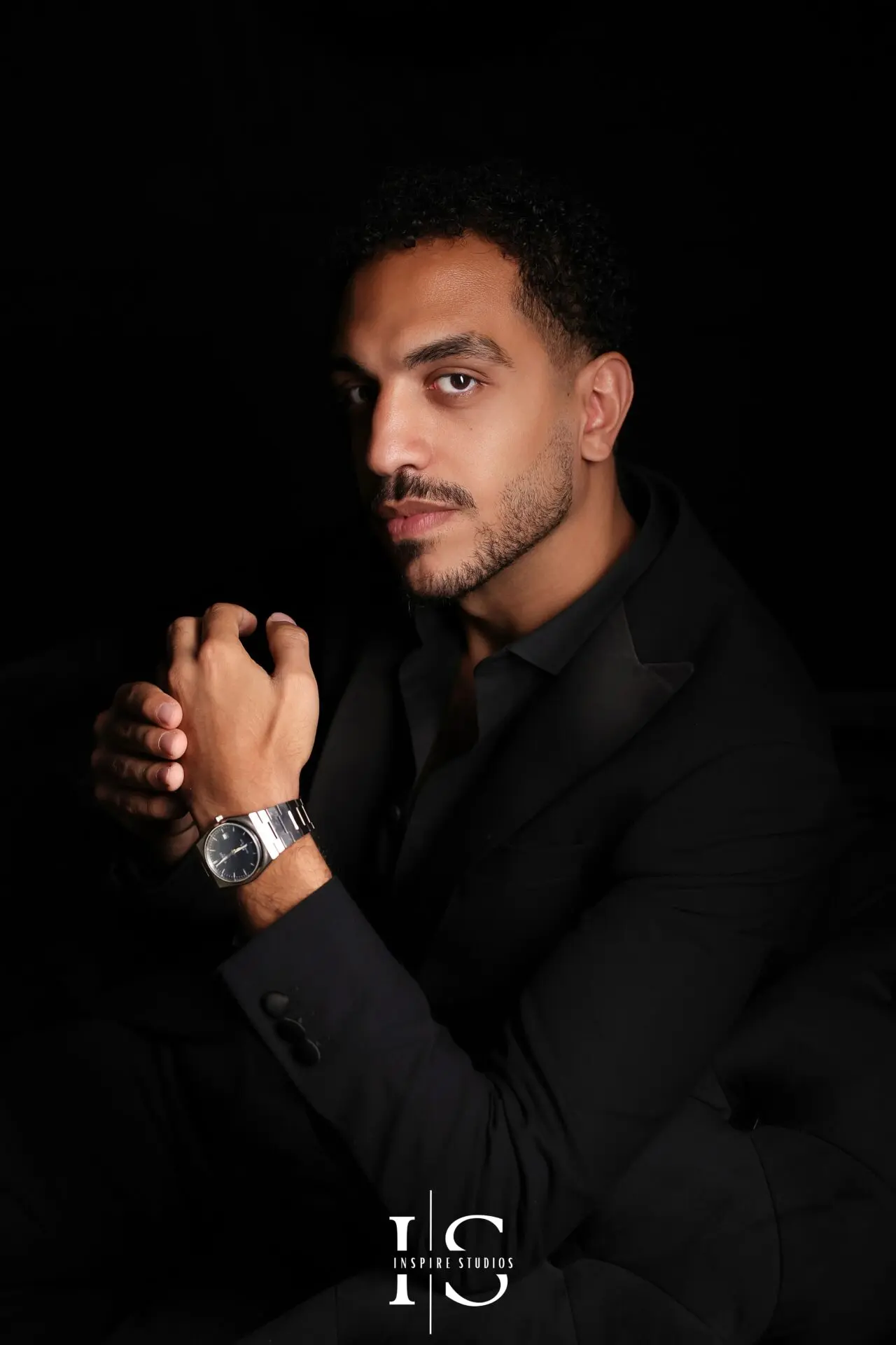 Men's portrait photography captured during a professional studio photoshoot in East London.